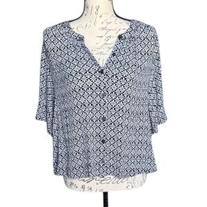 Loft Floral Button Down Top